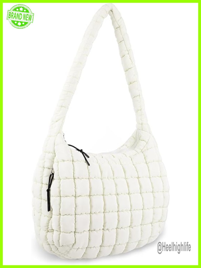Quilted Puffer Tote Bag Crossbody Shoulder Bag Lightweight Nylon Hobo Bag
